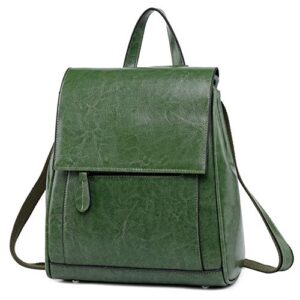 womens backpack purse soft leather antitheft rucksack ladies versatile shoulder bag daypack travel office bag green