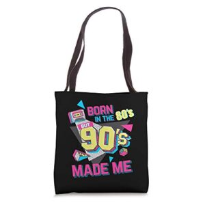 born in the 80s but 90s made me gift. i love 80s love 90s tote bag