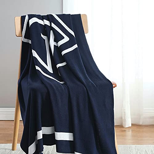 Tommy Hilfiger Diamond Monogram Throw, 50x70 inch, Navy