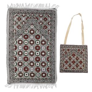 muslim rug with bag prayer pilgrimage blanket islamic worship mat teaching supplies cotton yarn