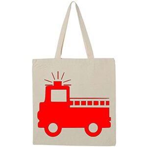 inktastic red fire engine tote bag natural 3c7d1
