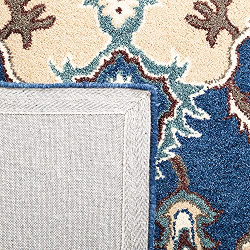 SAFAVIEH Antiquity Collection 8' x 10' Blue/Ivory AT520M Handmade Traditional Oriental Premium Wool Area Rug