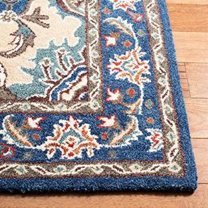 SAFAVIEH Antiquity Collection 8' x 10' Blue/Ivory AT520M Handmade Traditional Oriental Premium Wool Area Rug