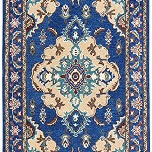 SAFAVIEH Antiquity Collection 8' x 10' Blue/Ivory AT520M Handmade Traditional Oriental Premium Wool Area Rug