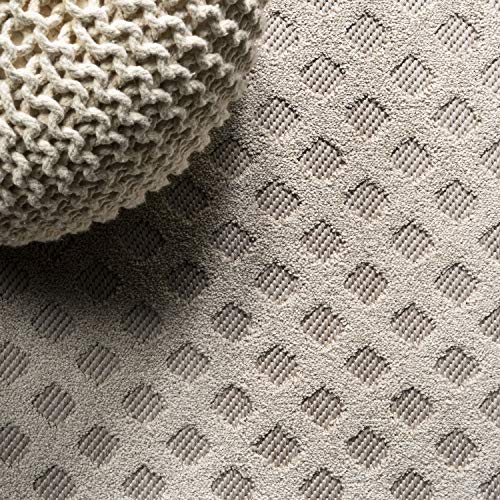 JONATHAN Y SBH101A-4 Rabat High-Low Pile Mini-Diamond Trellis Indoor Outdoor Area-Rug Bohemian Easy-Cleaning High Traffic Bedroom Kitchen Backyard Patio Porch Non Shedding, 4 ft x 6 ft, Beige