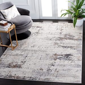 safavieh amelia collection 5’5″ x 7’7″ ivory/grey ala448a modern abstract non-shedding living room bedroom dining home office area rug