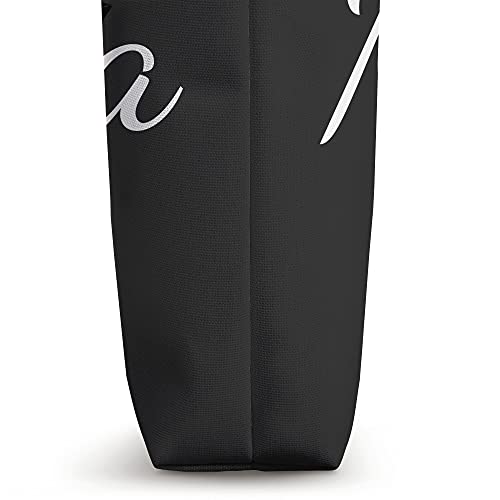 Marsha - Custom Black Rose Gray Floral Personalized Tote Bag