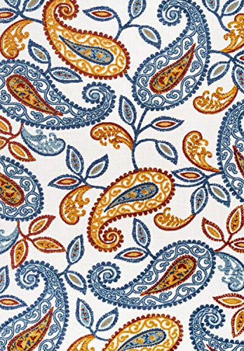 JONATHAN Y AMC102B-5 Julien Paisley High-Low Indoor Outdoor Area-Rug Bohemian Floral Easy-Cleaning High Traffic Bedroom Kitchen Backyard Patio Porch Non Shedding, 5 X 8, Orange/Blue