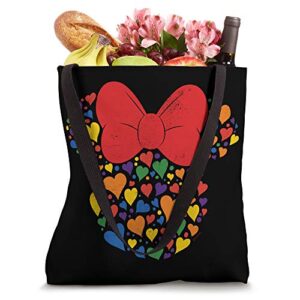 Disney Minnie Mouse Icon Retro Rainbow Hearts Tote Bag