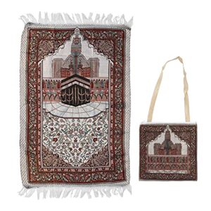 tnfeeon muslim prayer mat with a cloth bag pilgrimage carpet muslim praying rug for pilgri thick cotton