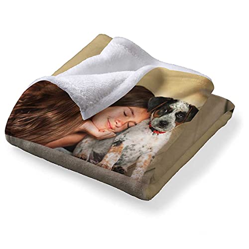 Birthday Gifts for Mom Custom Photo Blanket Personalized Blanket with 5 Pictures Best Mom Ever Customized Gifts for Mom Grandma, 15 Colors Available, 40"x60"