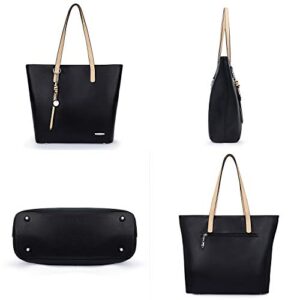 Soft Faux Leather Tote for Women with Large Zipper Compartment