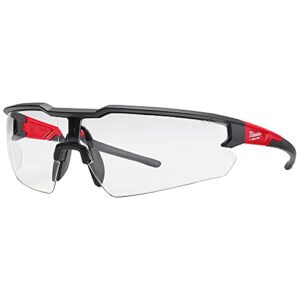 milwaukee anti-scratch safety glasses clear lens black/red frame – case of: 1;