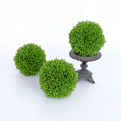 CIR OASES 3.5 Inch Decorative Balls Artificial Green Plant Decorative Balls, Bowl Filler Greenery Balls,Set of 3 …