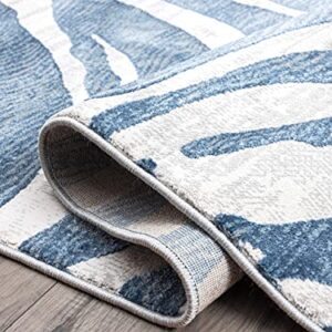 Abani Nova NOV170A Blue Grey Zebra Print Area Rug 6' x 9'