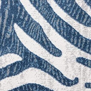 Abani Nova NOV170A Blue Grey Zebra Print Area Rug 6' x 9'