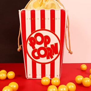 Bewaltz Novelty Handbags, Fun Shape Purse Chainstrap Tween Style Fresh Popcorn Striped