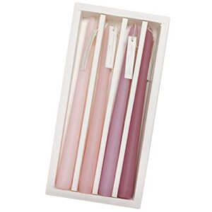 4 pcs romantic rose scent scented pink gradient color scented taper candles smokeless candle long candles wax colored taper candles for decor wedding,festival and special occasions,10 inch