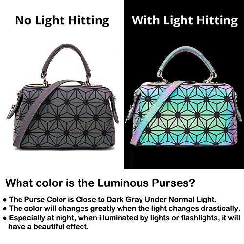 Geometric Luminous Purses and Handbags for Women Holographic Reflective Crossbody Bag Shoulder Bag Flash Rainbow Tote 2001-02