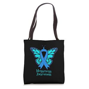 moyamoya awareness butterfly tote bag