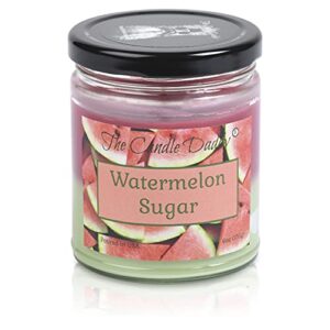 watermelon sugar – juicy watermelon scented – funny double pour 6 oz jar candle – 40 hour burn time – poured in usa