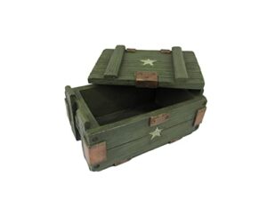 dwk military ammo crate trinket box l small army keepsake chest 6″ inches