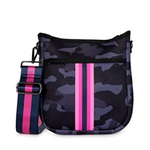 Haute Shore - Jeri Epic Crossbody Tote Blue Camo W/Pink Blue Stripe