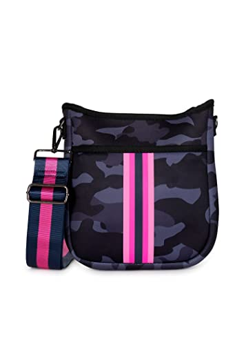 Haute Shore - Jeri Epic Crossbody Tote Blue Camo W/Pink Blue Stripe