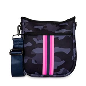 Haute Shore - Jeri Epic Crossbody Tote Blue Camo W/Pink Blue Stripe