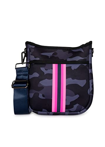 Haute Shore - Jeri Epic Crossbody Tote Blue Camo W/Pink Blue Stripe