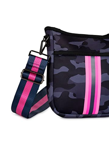 Haute Shore - Jeri Epic Crossbody Tote Blue Camo W/Pink Blue Stripe