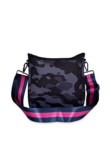 Haute Shore - Jeri Epic Crossbody Tote Blue Camo W/Pink Blue Stripe