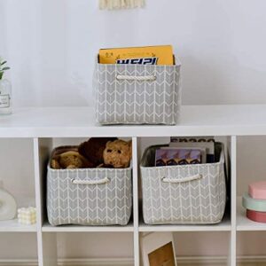 Tegance Storage Baskets Bins for Organizing, Foldable Sturdy Fabric Basket W/Handles, Large Rectangular Decorative Storage Basket for Shelves Nursery Closet Toy Blanket (3 Pack 15.7x11.8x8.3)…