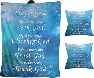 religious blanket prayers christian gifts soft throw blanket, healing throw blanket with inspirational thoughts bible verse blanket perfect caring gift for women & men 60″x50″