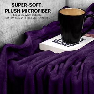 Utopia Bedding Fleece Blanket Throw Size Purple 300GSM Luxury Blanket for Couch Sofa Bed Anti-Static Fuzzy Soft Blanket Microfiber (60x50 Inches)