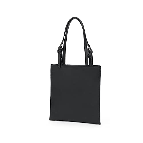 Canvas bag handbag female this year's new popular nylon shoulder bag fashionable Oxford cloth handbag (Black, S)