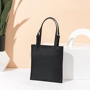 Canvas bag handbag female this year's new popular nylon shoulder bag fashionable Oxford cloth handbag (Black, S)