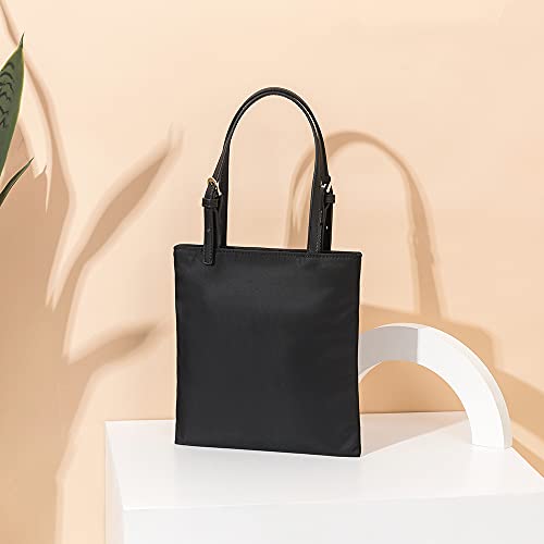 Canvas bag handbag female this year's new popular nylon shoulder bag fashionable Oxford cloth handbag (Black, S)