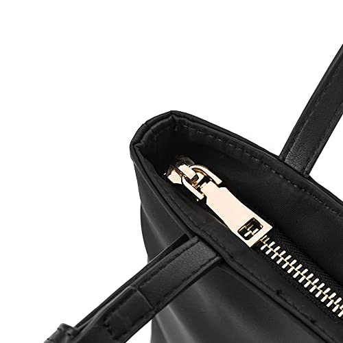 Canvas bag handbag female this year's new popular nylon shoulder bag fashionable Oxford cloth handbag (Black, S)