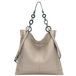 cherish kiss hobo bags for women leather purses and handbags large crossbody shoulder bags with chain strap(k5 taupe)