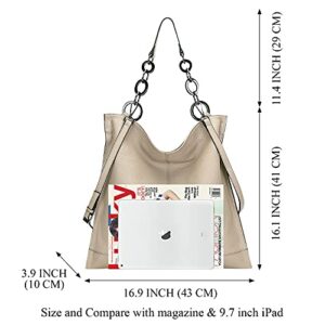 CHERISH KISS Hobo Bags for Women Leather Purses and Handbags Large Crossbody Shoulder Bags with Chain Strap(K5 Taupe)