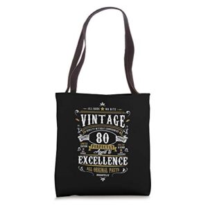 vintage 80th birthday gift for men grandpa 80 year old 1942 tote bag