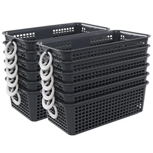 obstnny 12 packs mini plastic useful basket, desktop storage basket bin, gray