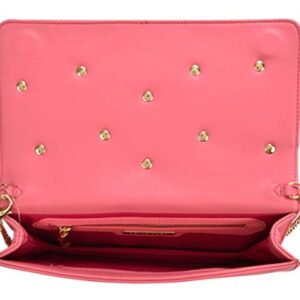 Trina Turk Handbags, Floral Applique Clutch With Detachable Chain (Pink)