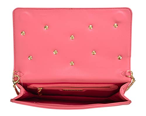 Trina Turk Handbags, Floral Applique Clutch With Detachable Chain (Pink)