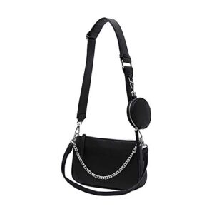 amhdv women multipurpose crossbody bags small shoulder bag fashion 3 in 1 zip handbags with coin purse (01-black)