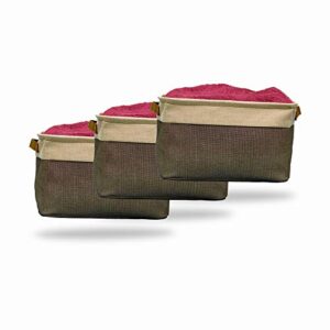 kadopam large foldable storage baskets – strong organizing cubes with cardboard insert – fabric bin organizers for home, office, work, laundry room – lightweight & collapsible – 15x11x9.5″, set of 3