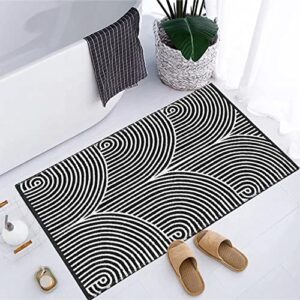 Tiffasea Front Door mat 2'x3', Machine Washable Welcome Mats Cotton Woven Small Rug Reversible Indoor Outdoor Rugs Layered Floor Mats for Entryway/Kitchen/Laundry/Bathroom/Bedroom(Black and White)