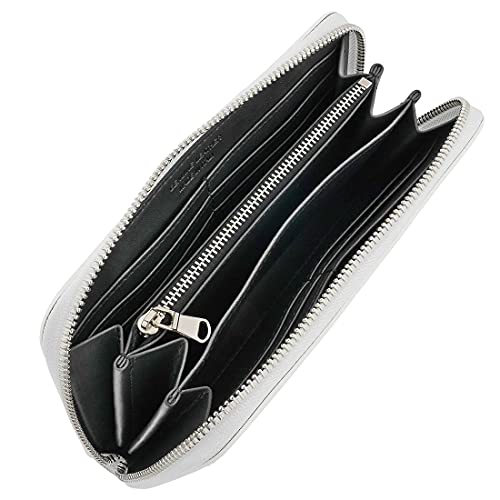 Fioretta Italian Genuine Leather Wallet For Women Credit Card Organizer Zip Around - White