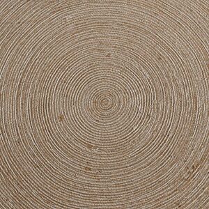 Flash Furniture Kelsey Area Rug - Jute - Round - 4 Foot - Polyester Blend - Braided